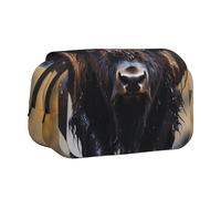 BOAIHH Trousse à stylos à double clapet Motif bison d'Amérique du Nord Convient pour les croquis, les voyages et l'école