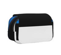 BOAIHH Trousse à stylos double clapet Motif drapeau de l'Estonie Impression pleine largeur Convient pour les croquis, les voyages et l'école