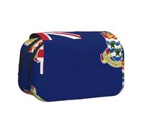 BOAIHH Trousse à stylos double clapet Motif drapeau des îles Caïmans Impression pleine largeur Convient pour les croquis, les voyages et l'école