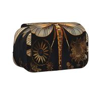 BOAIHH Trousse à stylos double coquillage dorée avec motif libellule pour esquisses, voyages et école