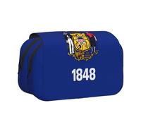 BOAIHH Wisconsin State Flag Trousse à stylos à double coque Impression pleine largeur Convient pour les croquis, les voyages et l'école