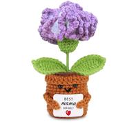 BOAITE Cadeau de fête des mères pour maman - Cadeau d'anniversaire pour maman spéciale mère fille - Œillets de girofle positifs - Pomme de terre positive - Fleurs au crochet (œillet violet)