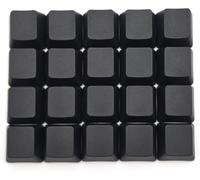 BoaJAJUHU Profil OEM Blank Capuchons de touches PBT Arc-en-ciel Couleurs mélangées 1U R4 Capuchons de touches pour commutateur MX Clavier mécanique (noir, 20 pièces)