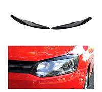 BOANUT Couverture d'habillage de paupière de sourcil de Lampe de Phare de Voiture Noir Brillant for VW Polo Mk5 6R 6C 2010 2011 2012 2013 2014 2015 2016 2017 2 pièces (Color : Svart)