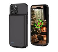 BOANV Coque Batterie pour iPhone 16 Pro Max, 7000mAh 20W, Rechargeable avec Batterie Externe Chargeur Coque pour iPhone 16 Pro Max, Noir