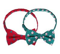Boao 2 Noeuds Papillons Cravates de Noël Hommes, Périmètre 24-48 cm (Rouge et Vert)