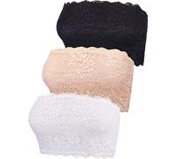 Boao 3 Corsages Ceinturés en Dentelle sans Bretelles (Jeu de Couleur 1, Taille XL)