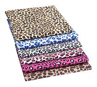 Boao 6 Pièces 19 x 19 Pouces Tissu de Léopard Imprimé Tissu de Matelassage de Léopard d’Animaux Patchwork en Coton Tissu de Couture d’Artisanat Carré pour Artisanat Fait à Main