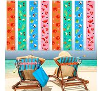 BOAO 8 Pcs Large Towel Bands for Beach Chairs 15.75" x 1.97" Cruise Chairs Towel Bands Elastic Windproof Lounge Clips Strap Holder for Summer Pool Hawaiian Accessories Gifts (Fruit)