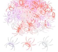 Boao Lot de 120 anneaux en plastique pour décoration de cupcakes en forme d'araignée - Accessoires de costume d'Halloween (orange, violet, blanc)