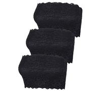 BOAO Lot de 3 Bandeaux en Dentelle Florale, brassières sans Bretelles Extensibles et sans Coutures, Noir, XX-Large