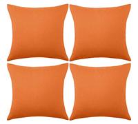 BOAO Lot de 4 Housses de Coussin carrées décoratives et imperméables avec revêtement en polyuréthane pour extérieur, terrasse, Balcon, Jardin, terrasse, canapé, Tente, 45,7 x 45,7 cm (Orange)