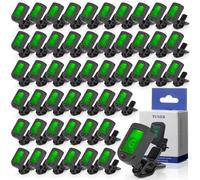 Boao Lot de 50 accordeurs de guitare à clipser avec modes chromatiques, écran LCD numérique électronique, rotation à 360 degrés pour guitare acoustique/électrique, ukulélé, basse, violon, banjo