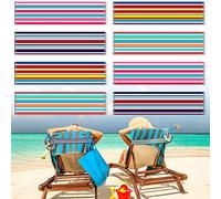 Boao Lot de 8 Bandes élastiques Coupe-Vent pour chaises de Plage, de croisière, de Salon, de Plage, de Piscine, Accessoires de Plage pour l'été (Rayures)