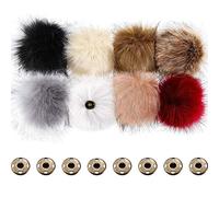 Boao Lot de 8 Boule de Pompons en Fausse Fourrure, Multicolore Classique