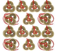 Boao Pièces Chinoises de Fortune Pièces Feng Shui Pièces I-Ching Pièces de Monnaie Traditionnelles avec Ficelle Rouge pour la Richesse et Le Succès, 5 Styles (30)