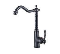 BOAOTX Robinet de cuisine noir rétro, robinet de cuisine antique, robinet d'évier rotatif à 360 °, robinet de cuisine, mitigeur monocommande maison de campagne en laiton huile, bronze
