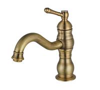 BOAOTX Robinet de salle de bain en laiton antique rétro rotatif à 360° Robinet de lavabo Mitigeur de salle de bain