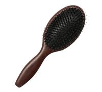 Boar Bristle Air Cushion Long Hair Detangling & Frizz Control Brush | Comfortable air cushion long hair brush crafted with natural boar bristles, polyester, rubber, and wood to smooth hair