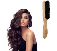 Boar Bristle And Beech Wood Hair Brush For All Hair Types-Detangling Brush For Ultra Fine And Fine Hair-Beard And Moustache Brush For Men (Natural Wood)