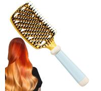 Boar Bristle Brush - Anti Static Smoothing Hairbrush | ABS Material with Gentle Detangling Function, Ergonomic Handle Design, Ideal for Backcombing Curl Dressing Combing, 24.5x7cm