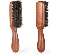 Boar Bristle Brush for Fine and Fine Hair,Beard Brush for Daily Beard Care,Brush for Men with Sapelli Wood Handle