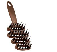 Boar Bristle Hair Brush - Detangling Scalp Care With Natural Bristles, Boost Volume And Styling for Curly And Straight Styles, Hair Tool for Salon Home Travel, Wooden Handle Brown Finish