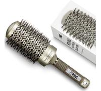 Boar Bristle Round Hair Brush,53 mm,Large Round Cylinder,Nano Technology,Ion Ceramic-Gold