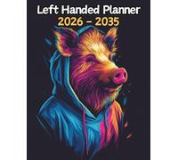 Boar Left Handed Planner: 10 Year Monthly | Large 120 Month Calendar | Gift For People Who Love Hogs, Pig Lovers | Ideal for Professionals, Students, and Busy Individuals | 8.5 x 11 Inches | v1