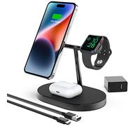 Boaraino Chargeur sans Fil, Chargeur Magnétique à Induction Rapide 3 en 1 Compatible avec iPhone 14/14 Max/14 Pro/14 Pro Max/iPhone 13 Series/iPhone 12, Apple Watch 8/7/6/SE/5/4/3, AirPods 2/3/Pro