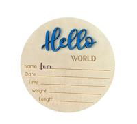 Board D'arrivée Du Nouveau-né En Bois - plaquee De Naissance Rustique Pour Bébé, Pendaison Murale Ronde | Assiette De Décoration Pour Nourrisson, Panneau D'annonce Pour Bébé Pour Chambre