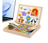 Board d'écriture magnétique - Jeu de dessin pliable pour bébé, garçons avec une fonction de développement précoce, outil d'apprentissage préscolaire pour la classe, l'école, le cadre en bois, l'utilis