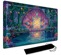 Board Game MTG Playmat + sac étanche noir, bords cousus, surface en caoutchouc lisse, MTG PlayMat avec zones (original PlayMat) (avec zone, 3)