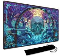 Board Game MTG Playmat + sac étanche noir, bords cousus, surface en caoutchouc lisse, MTG PlayMat avec zones (original PlayMat) (avec zone, 4)