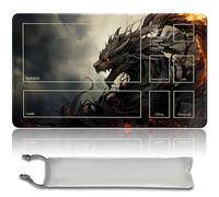 Board Game Tapis de jeu MTG Sac étanche gratuit, bords cousus, amateurs de cartes TCG Tapis de jeu MTG Tapis de jeu avec zones (Tapis de jeu original) (avec zone, oblitérateur phyrexien noir)