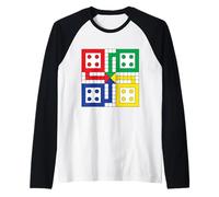 Board Games Play Ludo on Your Shirts Illustration Graphic Manche Raglan