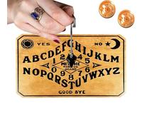 Board Wooden Ouija - Outil de Communication Spirituel sculpté Authentique | Ensemble Complet avec Planchette pour la Divination et la médiumnité, Le Tableau des sorcières ésotériques, Le Jeu de Salon