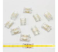 Boarda Connecteurs de bande LED COB,10Pcs 2-Pin Connector Gapless Solderless Connection, Connecting Wires or L Shape Connector for 5mm 8mm 10mm COB LED Strip (8MM, Click Connector)