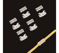 Boarda Connecteurs de bande LED COB,10Pcs 2-Pin Connector Gapless Solderless Connection, Connecting Wires or L Shape Connector for 5mm 8mm 10mm COB LED Strip (5MM, Click Connector)