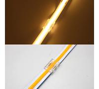 Boarda Connecteurs de bande LED COB,10Pcs 2-Pin Connector Gapless Solderless Connection, Connecting Wires or L Shape Connector for 5mm 8mm 10mm COB LED Strip (10MM, Click Connector)