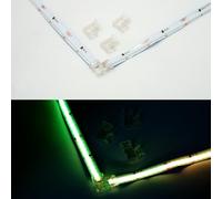 Boarda Connecteurs de bande LED COB,2-Pin 10mm L Shape Double blanc Connector Gapless Solderless Connection, L Shape Connector for 10mm COB LED Strip (10MM-3P-Dual White, L-90°-Click Connector)