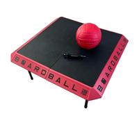 Boardball Boardball de sport portable pliable pour intérieur et extérieur avec surface supérieure en caoutchouc, volleyball et pompe à main, rouge et noir