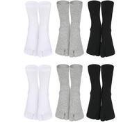 BOARDFEB 6 Paires Chaussettes Tabi Élastiques Fendues Deux Orteils Tabi Tongs Chaussettes en Coton Chaussettes de Sandales Chaussettes Japonaises Chaussettes Séparées pour Homme et Femme