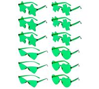 BOARDFEB Lot de 12 paires de lunettes de soleil pour la Saint-Patrick, motif trèfle, cœur, étoile fantaisie pour la Saint-Patrick, accessoires pour cadeaux de fête et décorations