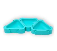 Boardgame Stuff - Lot de 3 Plateaux à Jetons Modulaires - Accessoires pour Jeux de Société - Bacs de Rangement pour Pions, Ressources et Pièces - Organisateur de Jetons et Composants (Turquoise)