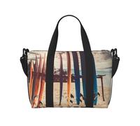 Boards On The Beach Sac de voyage à main léger et polyvalent avec design spacieux, sac multi-usages, sac de voyage, sac de plage, sac de sport, sac de sport, Noir , Taille unique, Bagage à main