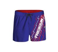 Boardshort court ceinture demi-élastiquée eclair bleu 8/10A