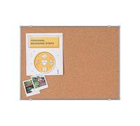 BoardsPlus Economy Tableau en liège, 60 x 45 cm, cadre en Tech Alloy gris