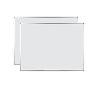 BoardsPlus - Tableau Blanc Magnétique, 105 x 75 cm, avec cadre en aluminium et porte-marqueurs, pack 2