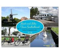 Boat and Bike Tour Südholland Geburtstagskalender (Wandkalender 2026 DIN A4 quer), CALVENDO Monatskalender: Fahrrad und Boot Tour durch Holland zeigt ... Natur Mühlen und Architektur in Niederlande